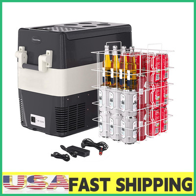 53 Quart Car Refrigerator,12V Portable Freezer Cooler 12/24V DC & 110-240V AC,RV