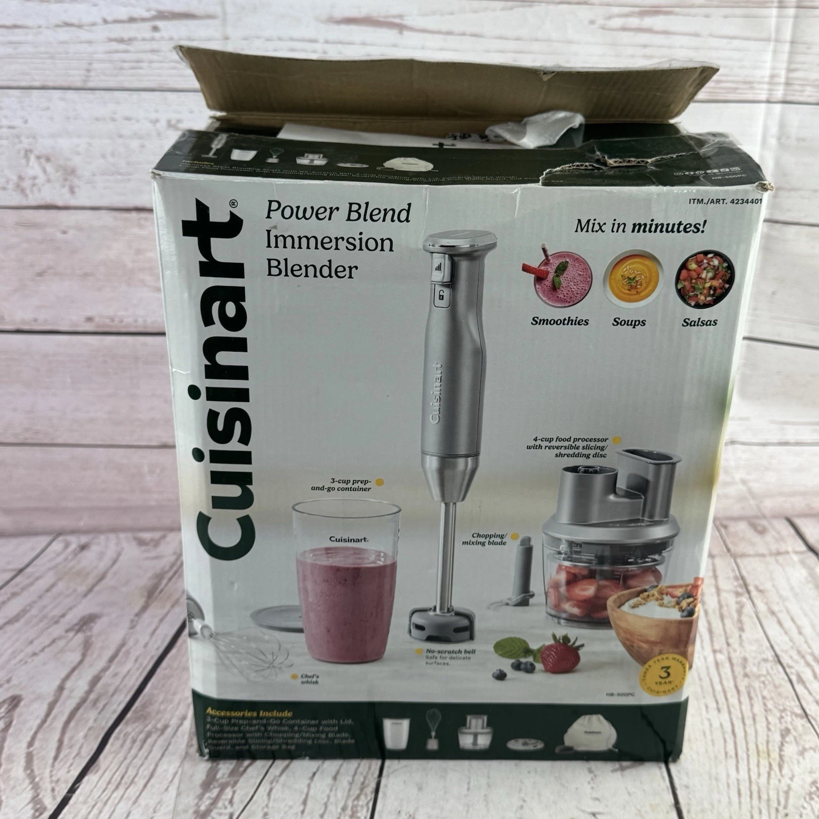 Cuisinart HB400PC Immersion Blender Food Processor Whisk Beaker 400W Open Box
Opens in a new window