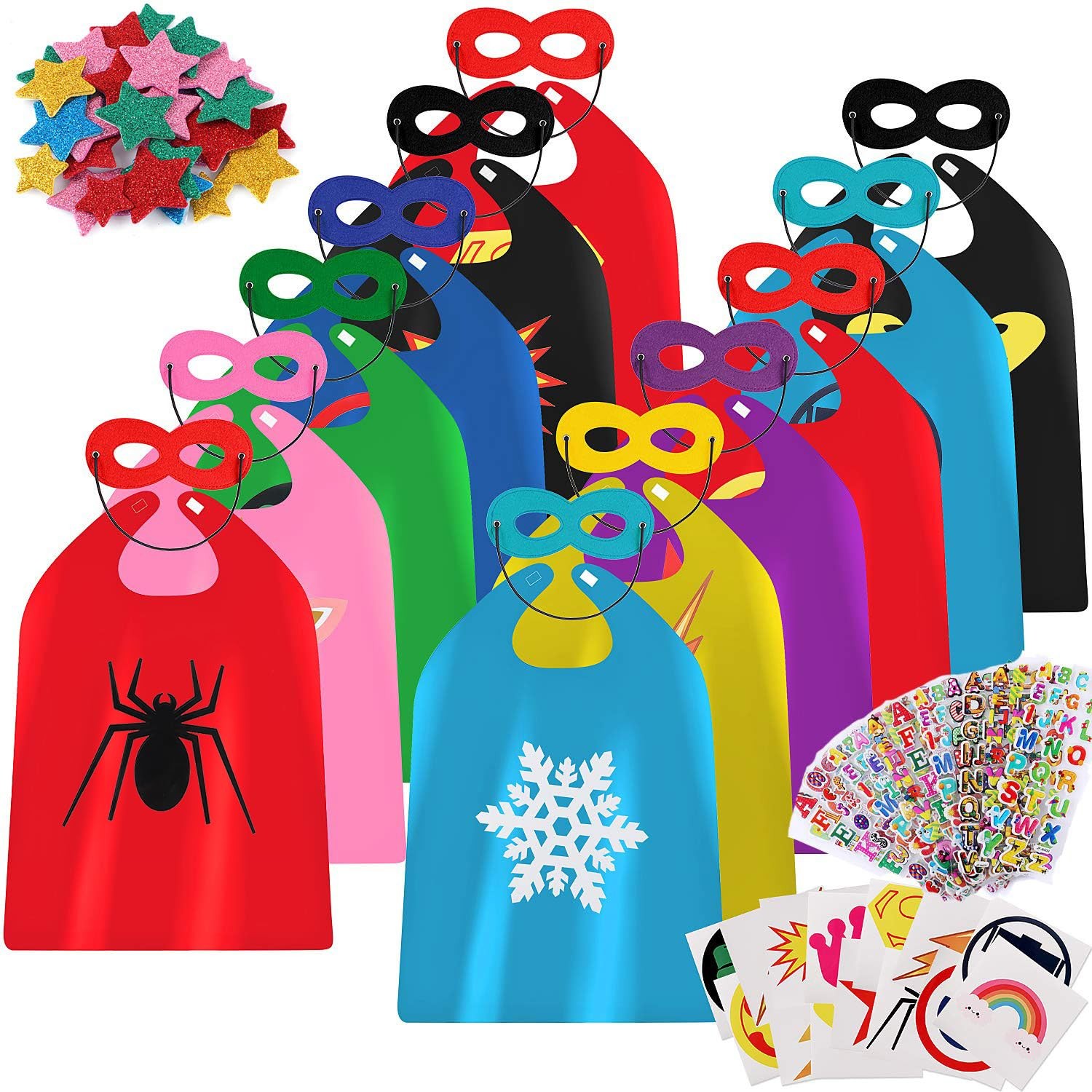 Déguisement Héros Costume Enfant, Cape de Super-Héros et Accessoires de Jeu