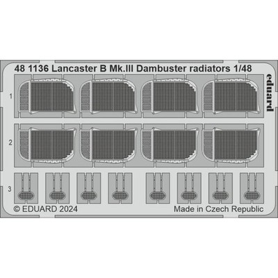 EDUARD 481136 PHOTOCUT AIRCRAFT RADIATORS LANCASTER B MK.III DAMBUSTER HK MOD