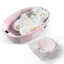 TOSGN Collapsible Baby Bathtub w/ Soft Cushion  Thermometer - 0-36 Mos