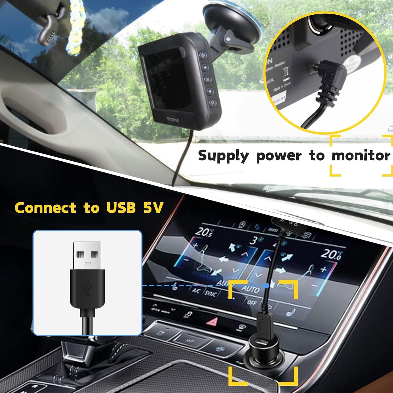 USB to DC Car Charger Cable for Furrion FOS07TADS Vision S Monitor ...