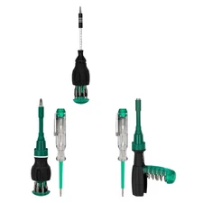 Complete Screwdriver Tool Set Special Bit Ratcheting System Carbon Steel Compact