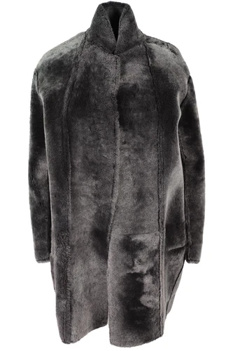 CAPPOTTO CELINE GRIGIO SHEARLING E PELLE FR 36 UK 8