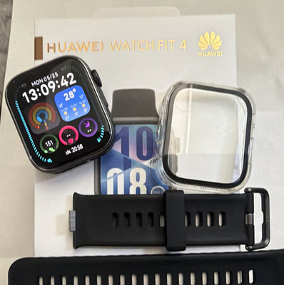 Huawei Watch Fit 4 Smartwatch 43 mm Alu Schwarz Silikonarmband + Display-Schutz