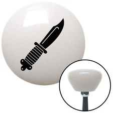Black Hunting Knife White Retro Shift Knob w/ M16x1.5 Insert Shifter Auto Brody