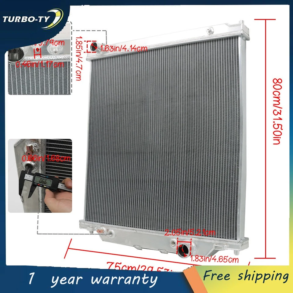 3 Row Aluminum Radiator Fit For Ford F250 F350 F450 2003-2007 6.0L Powerstroke Foto 3 de 4