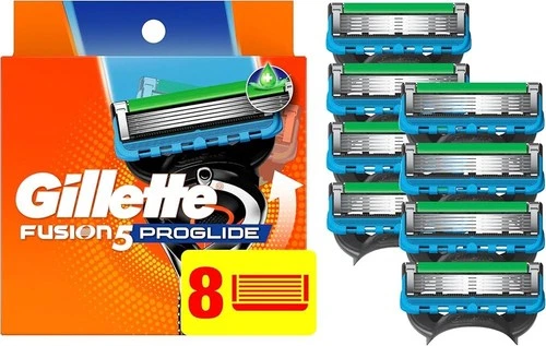 Gillette Fusion5 ProGlide Razor Cartridge Blades 8 pack, 5 Stainless Steel