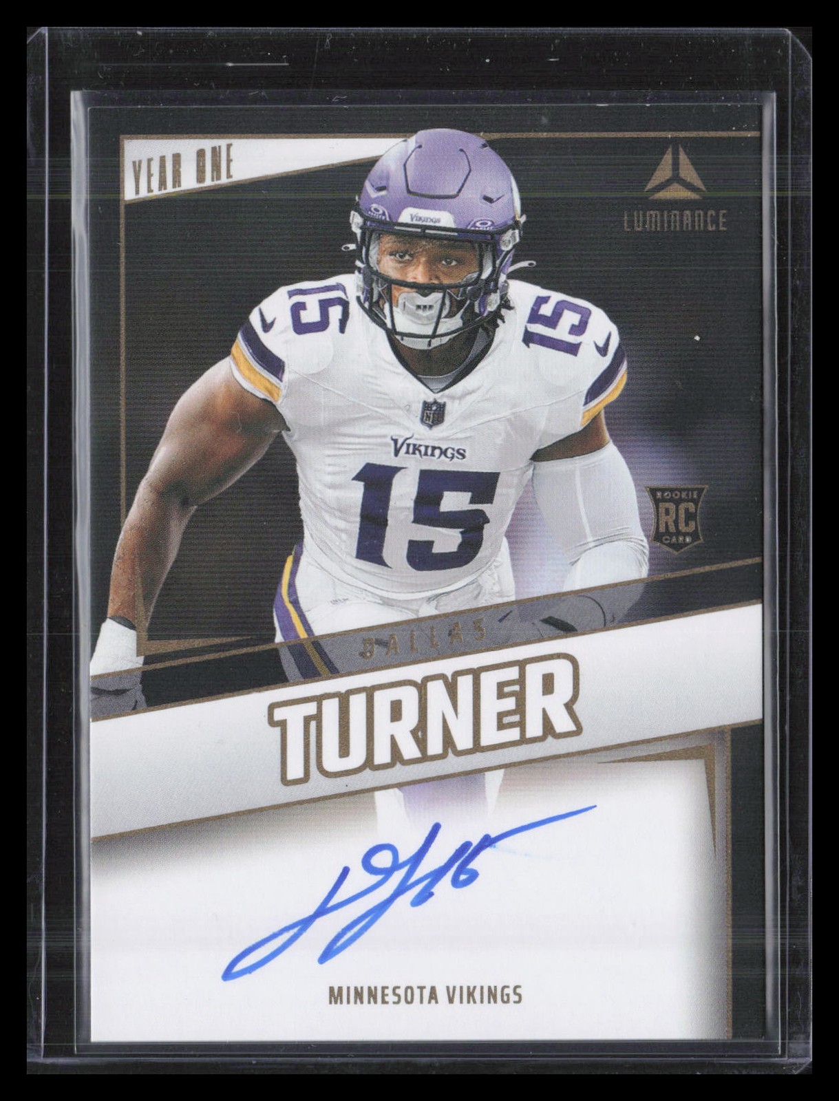 Dallas Turner 2024 Panini Luminance #YOS-DTR Year One Signatures RPS