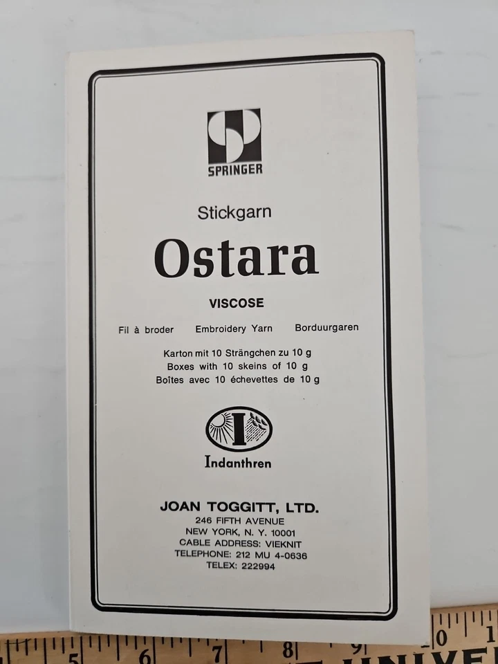 Vintage Stickgarn OSTARA Viscose Embroidery Yarn Sample Book Joan Toggitt RARE - Image 2 of 2