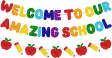 Welcome to School Banner,Welcome Sign for Classroom Welcome to Our Amazing Schoo