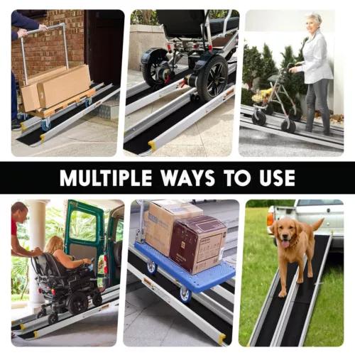 5-6ft Wheelchair Ramp Threshold Portable Disabled Access Aluminium Folding Steps - Picture 2 of 19