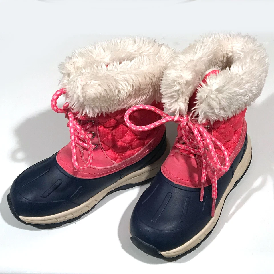 Carters Botas de Nieve con Cordones, Impermeables, Niñas Rosa Talla 11 Foto 2 de 4