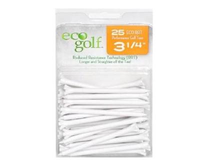 Eco Golf RRT Performance Tees White 3 1/4'' - 2 Packs (50ct) Pro Stripe White