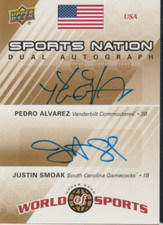 Pedro Alvarez & Justin Smoak 2010 UD World of Sports autograph auto card SND-AS