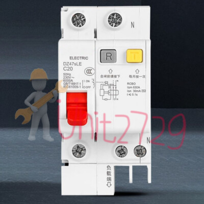 For DELIXI DZ47SLE 1P+N 20A Air Switch Circuit Breaker~