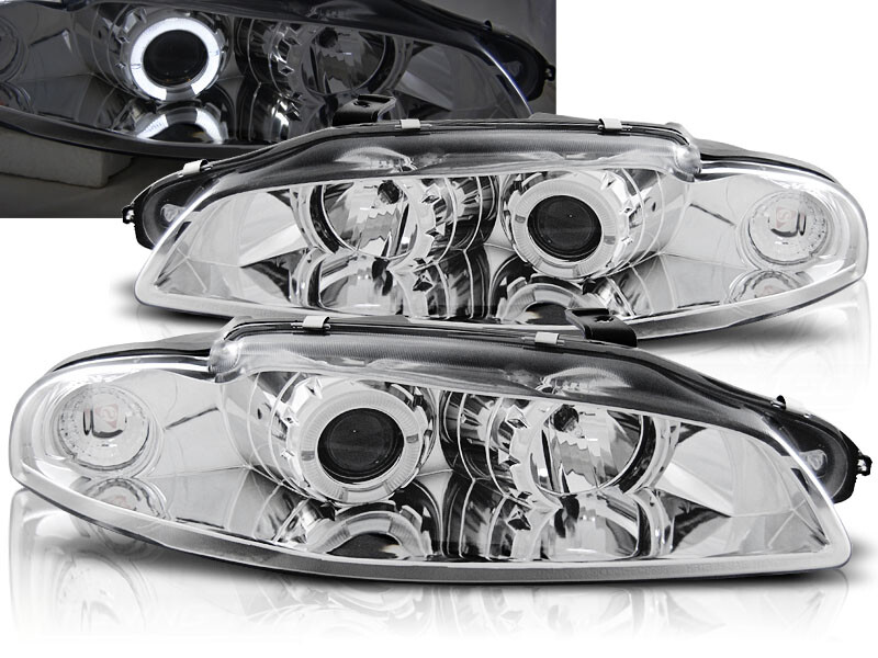 For MITSUBISHI Eclipse Headlight Headlamps 1997-1998 Angel Eyes