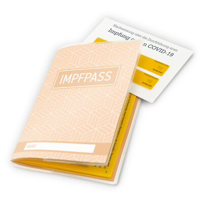 itenga Impfpass Hülle für Impfbuch Impfausweis Schutzhülle Geometrie pfirsisch