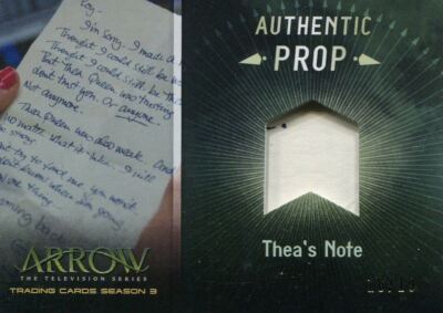Arrow Season 3 Prop Card PR2 Thea's Note #18/19