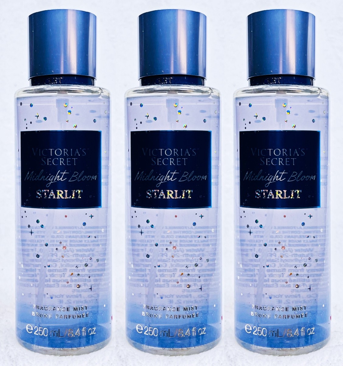 3 Victoria's Secret MIDNIGHT BLOOM STARLIT Fragrance Mist Body