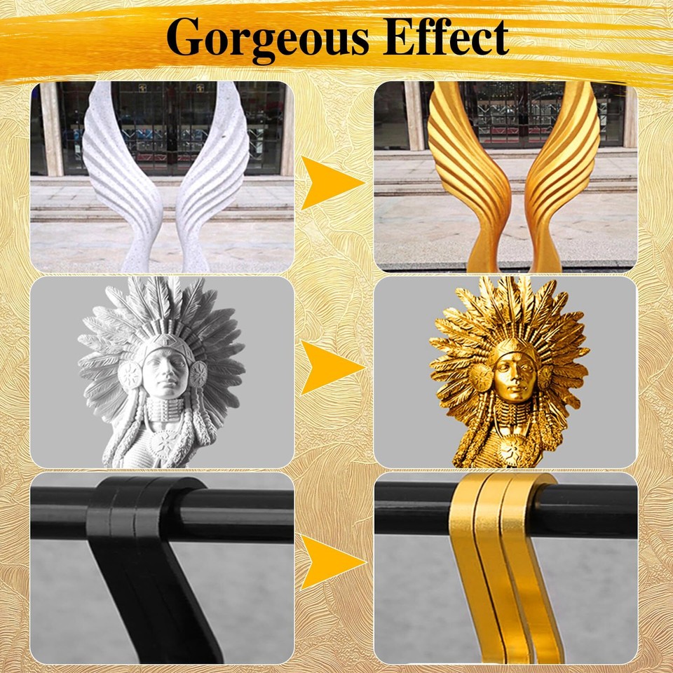 Addurden 100ml Acrylic Paint Metallic Gold with 2 Brushes Gold Paint