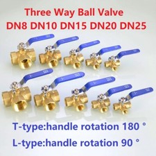 Drei-Wege Wasserrohr L/T-Typ Messing Kugelhahn Dreiwegeventil Ventil Ball Valve