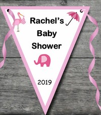 Baby Shower Bunting Baby Pink Decoration Gift Present Girl Boy Mummy to Be