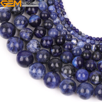 Natural Gemstone Blue Sodalite Stone Beads Strand 15