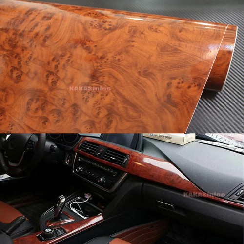 Stretch Self-Adhesive - Wood Textured Woodgrain Vinyl Wrap Car Table Sticker CB - Picture 16 of 51