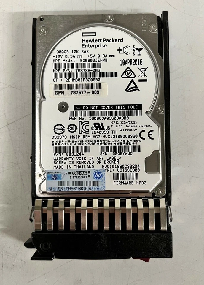 HP MSA 900GB J9F47A 10K 12G 2.5" SAS Hard Drive - Image 3 of 3