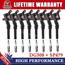 8 Ignition Coil DG508 & Iridium Spark Plug SP479 Set For Ford F-150 4.6L 5.4L V8