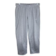 Nike Gray Therma-Fit Drawstring Elastic Waist Straight Leg Sweatpants Size L