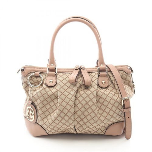 Gucci Sukey Diamante 2-Way Handbag Women's Pink Leather
