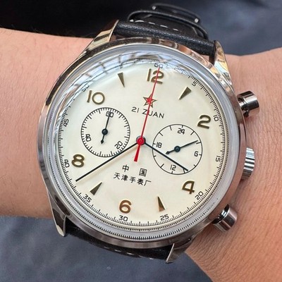 Seagull 1963 Quarz Saphir Chronograph Uhr 40mm wasserdicht nachleuchtend