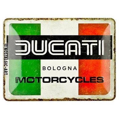 Ducati Blechschild 15x20cm Vintage Metall Biker Geschenk Retro Design