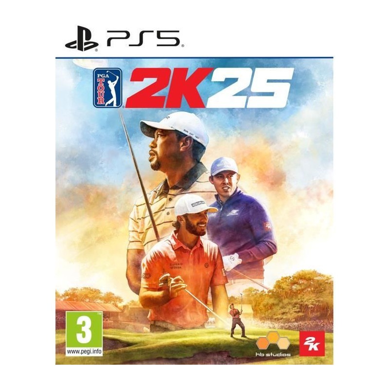 PGA Tour 2K25 Jeu PS5 avec graphismes 4K et mode carrière complet sur circuits officiels