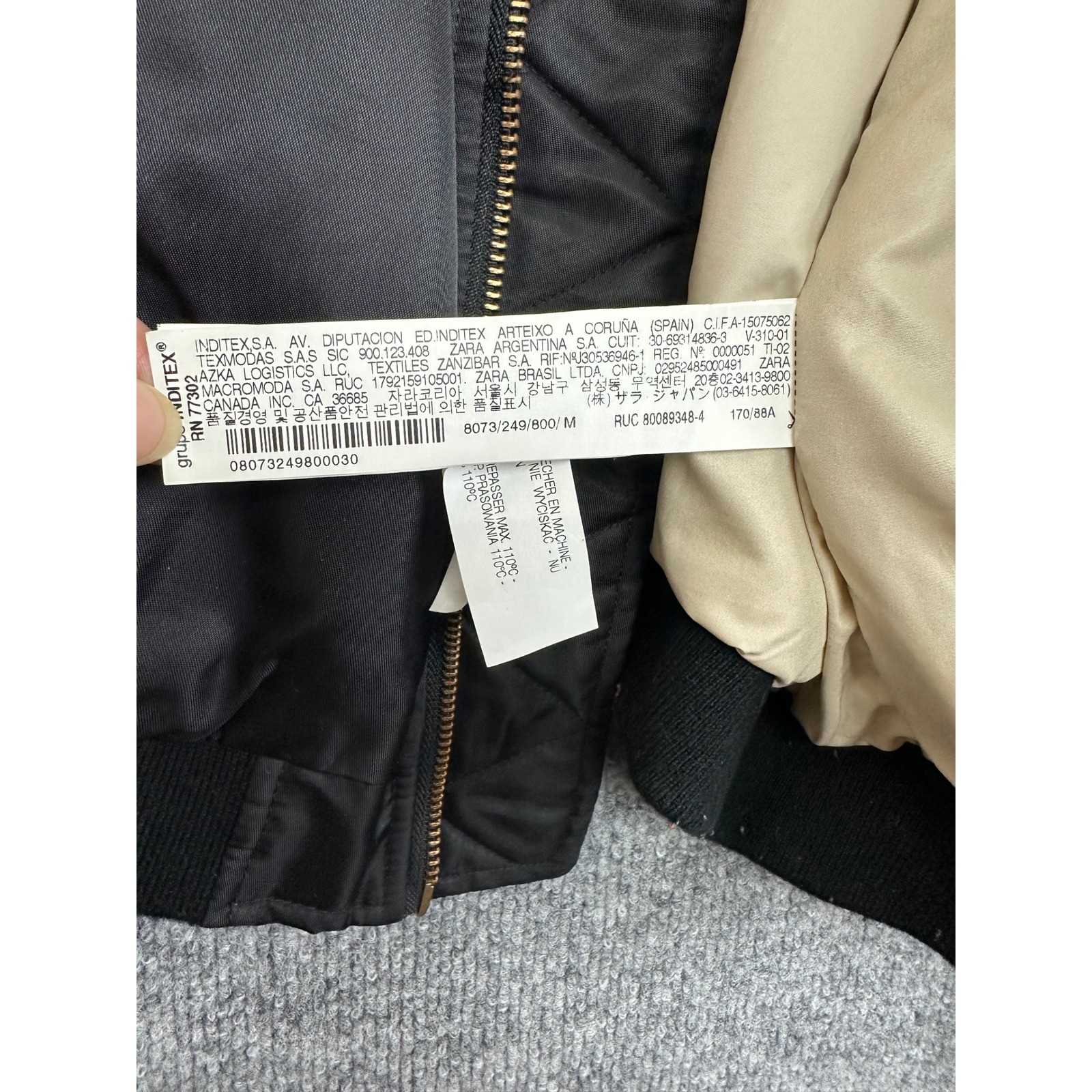 Zara Basic Outerwear Black Bomber Jacket Mens Med… - image 7