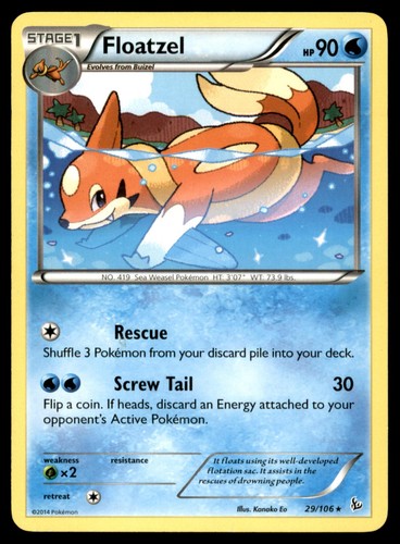 Floatzel 29/106 Rare Flashfire Pokemon Near Mint