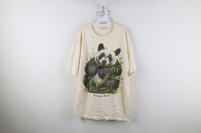 Vtg 90s Streetwear Mens 2XL Distressed Endangered Species Panda Bear T-Shirt USA