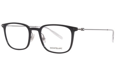 Mont Blanc Established MB0100O 005 Eyeglasses Men's Black/Gunmetal Full Rim 52mm