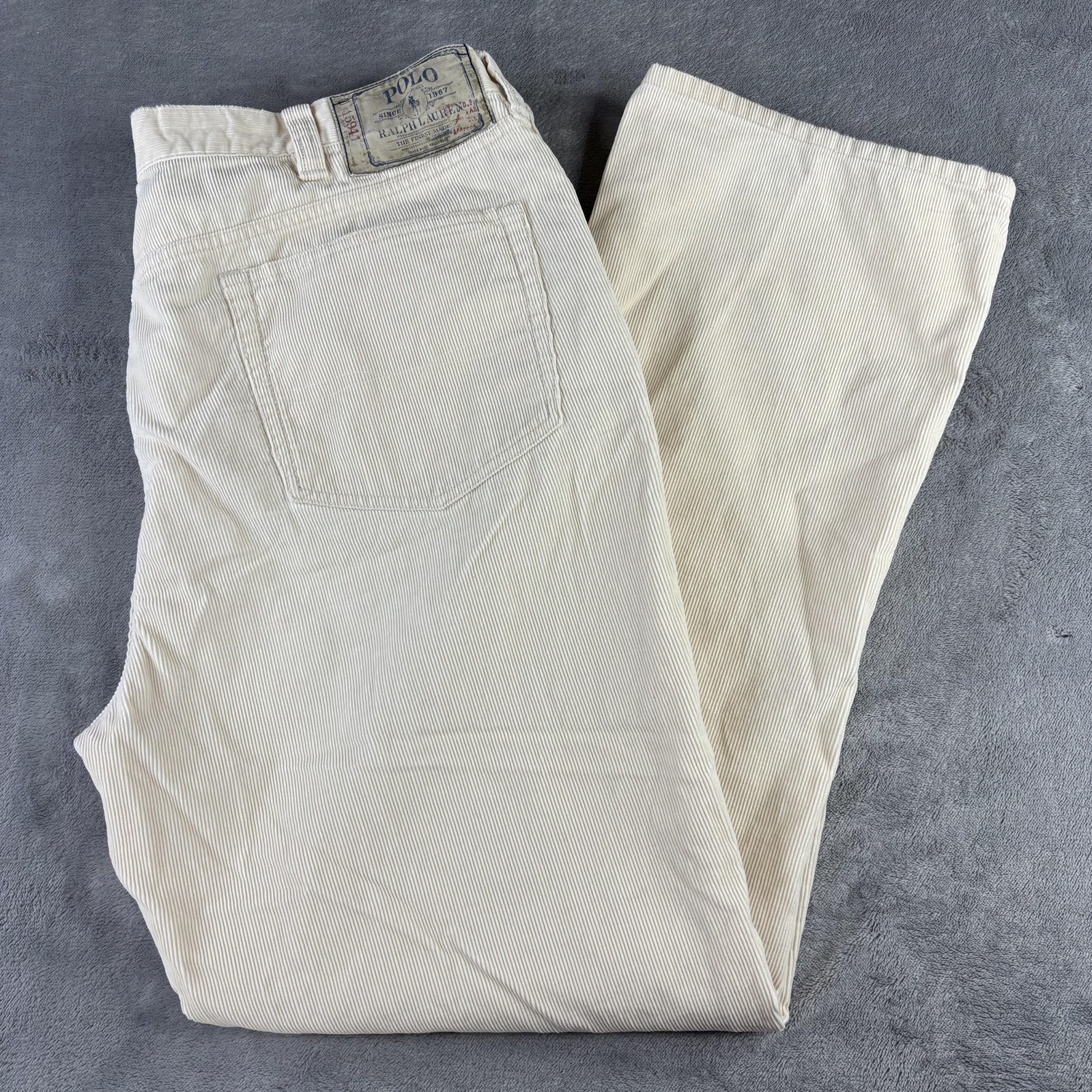Polo Ralph Lauren Pants Mens 40x30 Beige Corduroy 5 Pocket Casual Jeans