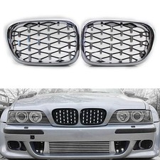 2X Chrom Diamant Nieren Kühlergrill Grill Für BMW 5er E39 Limo Touring 1999-2003