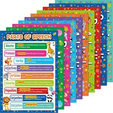 Yisong 10 Pcs Parts of Speech Poster Grammar Posters 16.5 x 11.5 Inch Educati...