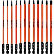12PCS Long Torx Bit Set 6 Inch T7 T40 Magnetic Security Star Bits S2 Steel