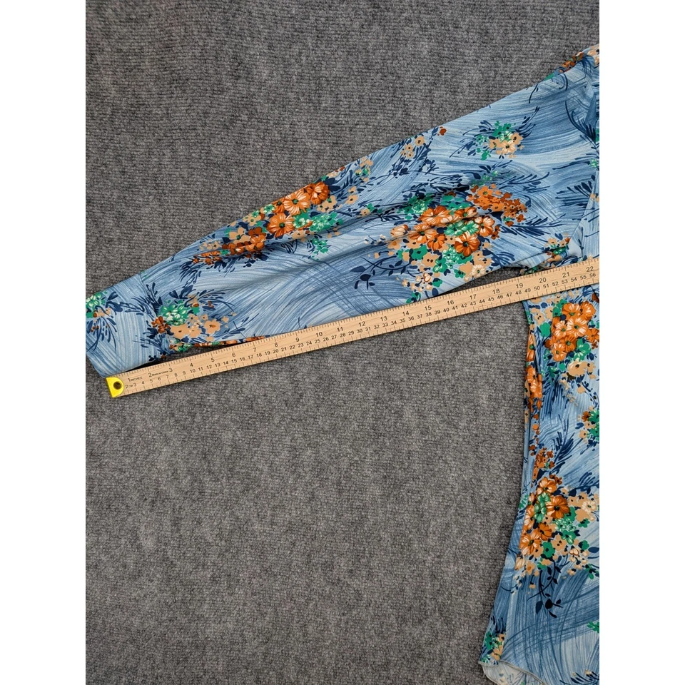 Vintage H Bar C California Ranchwear Floral Pearl Snap 17 Western Hippie Retro - Image 4 of 4