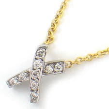 Tiffany & Co. Necklace Kiss X Cross Pave Paloma Piccaso Diamond 750YG PT950