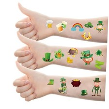 10 Sheets St. Patrick's Day Temporary Tattoos, 180 Pcs Face Body Shamrock