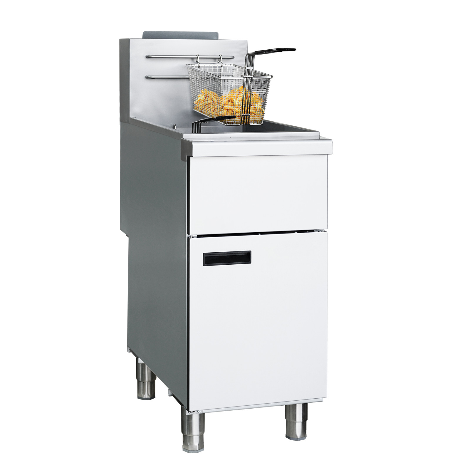 Commercial Floor Gas Deep Fryer 3 Burners Liquid Propane 40 Lbs 90000 BTU CSA