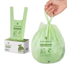Compostable Food Scrap Bags, 1.6 Gallon, 50 Count, BPI Certified, Countertop Use