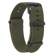 Elastic Nylon Watch Band 22mm Waterproof One Piece Watch Strap, Green